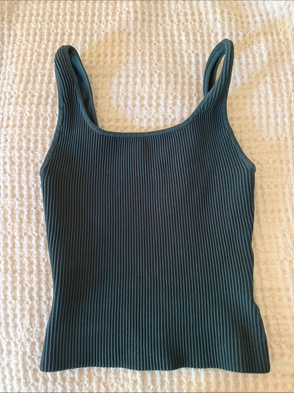 Aritzia Classic Ribbed Tank Top in Teal